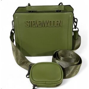 Steve Madden Neon Green Bevelyn Satchel Crossbody Bag Trendy Compact w/Case